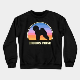 Bichon Frise Vintage Sunset Dog Crewneck Sweatshirt